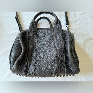 Alexander Wang Pebbled Leather Rocco Duffel Bag Purse Black on Black